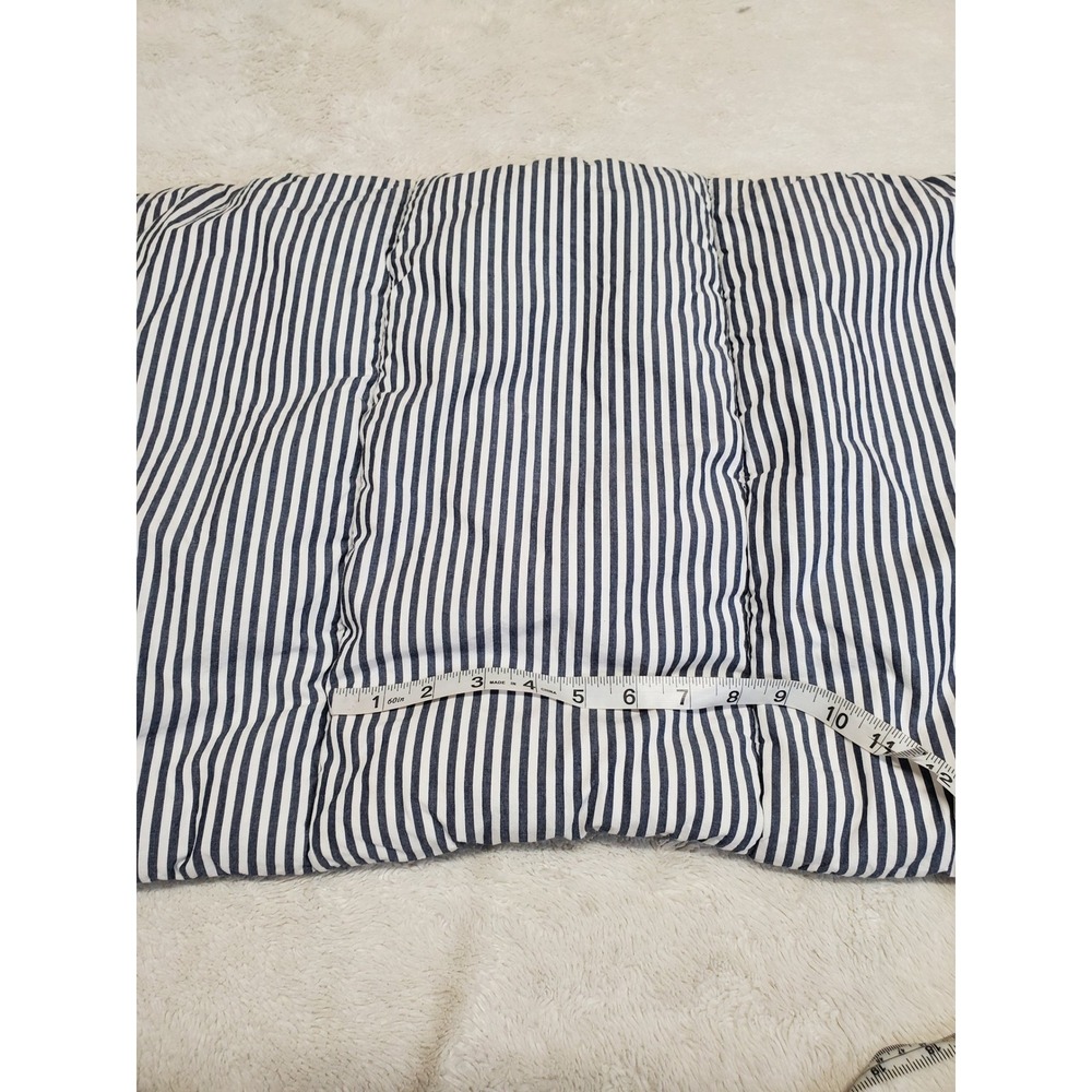 Pottery Barn White Blue Striped Quilted Standard Pillowcases Sham Set 2 Classic - Picture 4 of 6